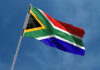Bandera de Sudáfrica ondeando
