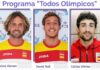Los tres socorristas que forman o han formado parte de la campaña de difusión de los valores olímpicos, Carlos Alonso, David Buil y Carlos Gómez.