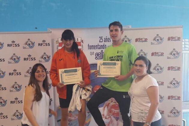 200 metros natación con obstáculos‬ cadete: Patricia Bolado Abascal (C. Noja Playa Dorada)‬ y Roberto Ferrandiz Polo (C.N. San Vicente)‬‬‬‬‬.