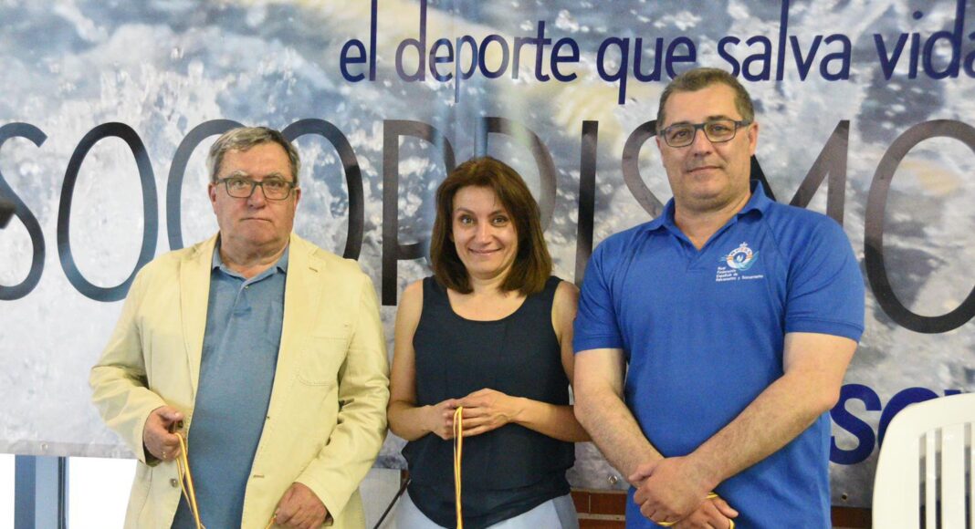 Jesús Toyano, presidenta del Comité Nacional de Árbitros, Isabel García Sanz, presidenta de la Federación Española y Elu Sanguino Oliva. jefe de competición del Campeonato. #SOSEuropeCope19