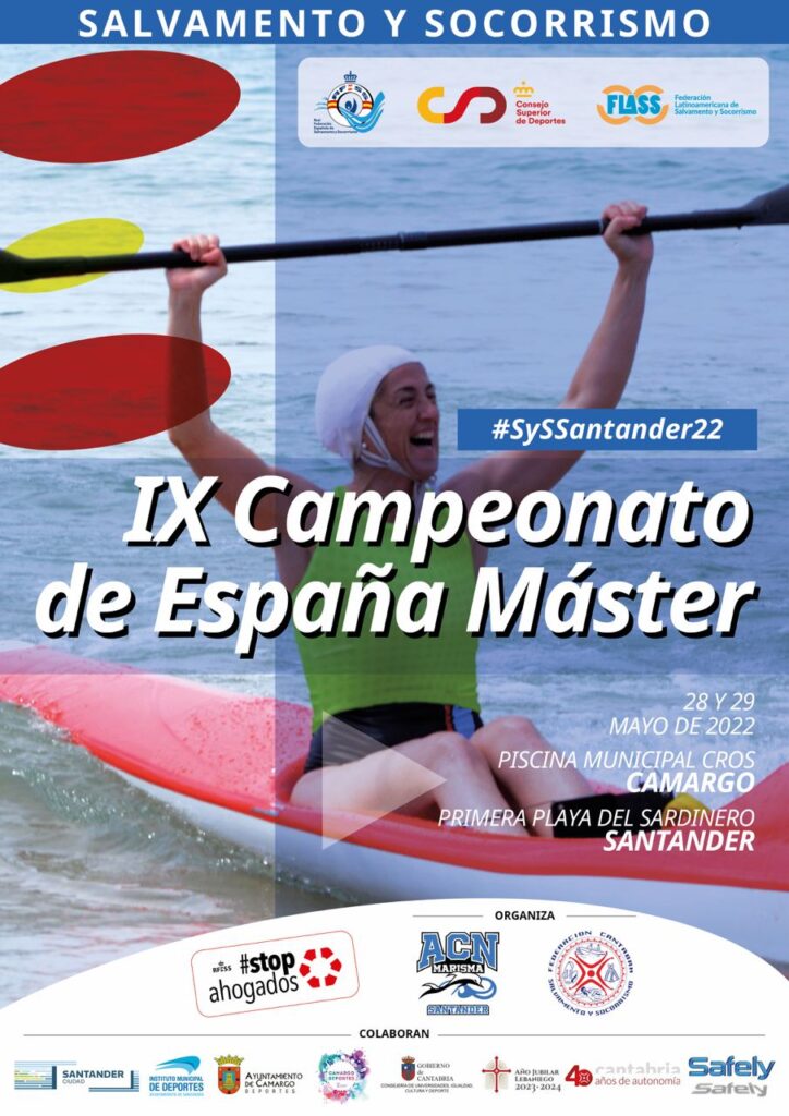 Cartel del IX Campeonato de España Máster de la Real Federación Española de Salvamento y Socorrismo. #SySSantander22 