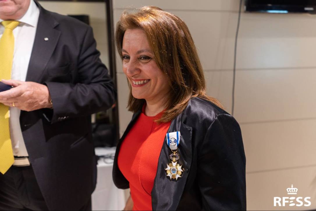 Isabel García Sanz tras recibir la Orden del Salvamento. AUTOR: Javier S. García -RFESS