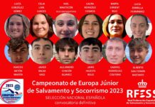 Composición de la convocatoria definitiva de la Selección nacional júnior para el Campeonato de Europa por Naciones de Salvamento y Socorrismo