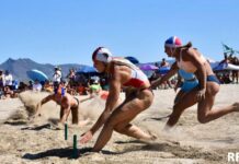 Prueba de Banderas en la playa de la categoría femenina durante el XXXVI Absoluto de Verano. AUTOR: Javier Sánchez-RFESS