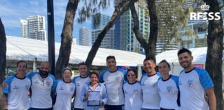 Isabel García Sanz con la delegación de la FASA en el Campeonato del Mundo de Australia./RFESS