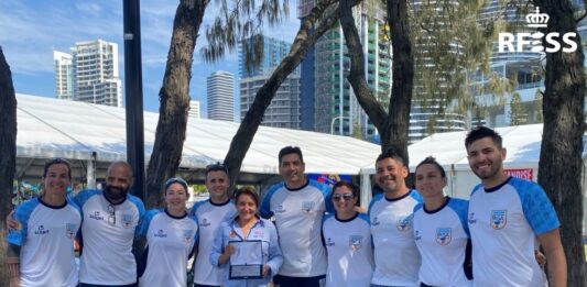 Isabel García Sanz con la delegación de la FASA en el Campeonato del Mundo de Australia./RFESS