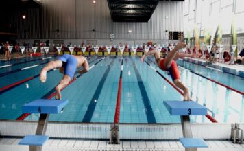 Salida de una prueba de salvamento y socorrismo durante la quinta edición de la Spanish Short Course Championship celebrada en Valdemoro (Madrid). Autor: Javier Sánchez-RFESS